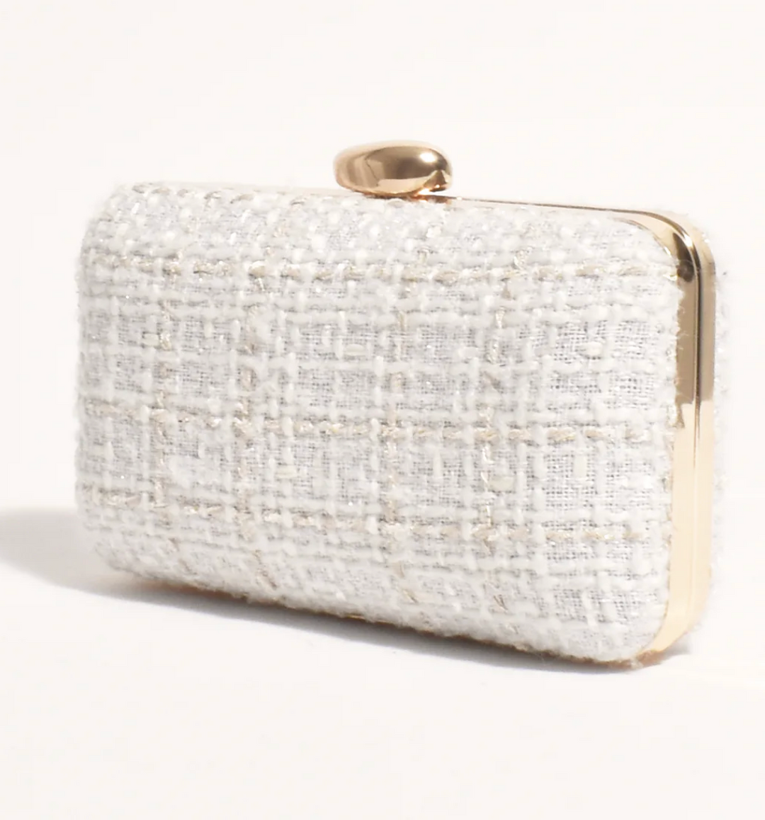 Louisa Boucle Clutch - White - AD7