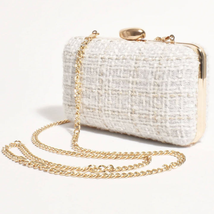 Louisa Boucle Clutch - White - AD7