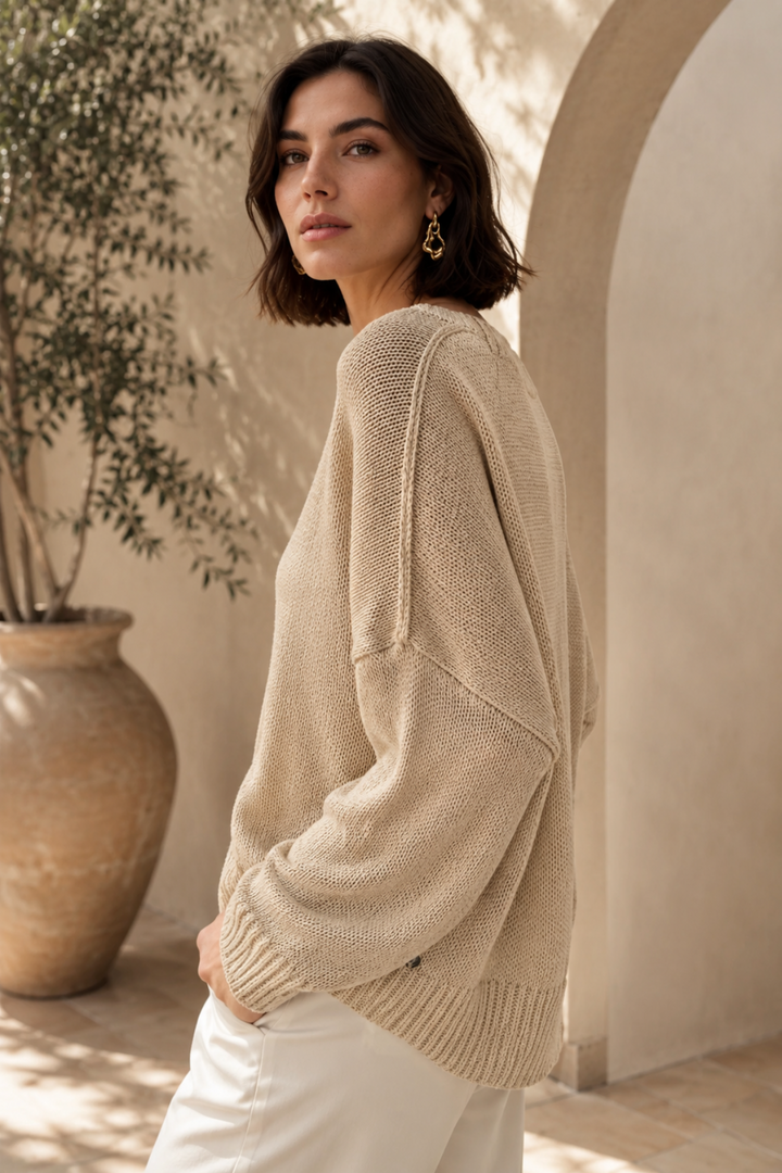 Lurex Relaxed Knit - Moonstone - JR34