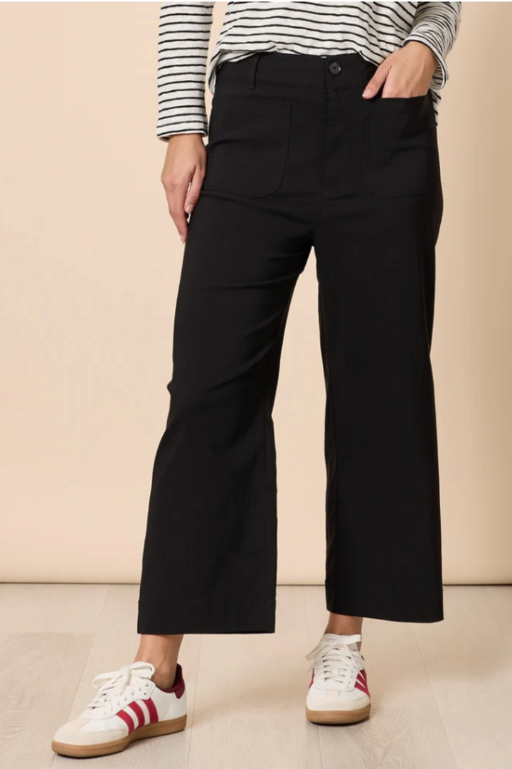 Marine Wide Leg Pants - Black - TZ44
