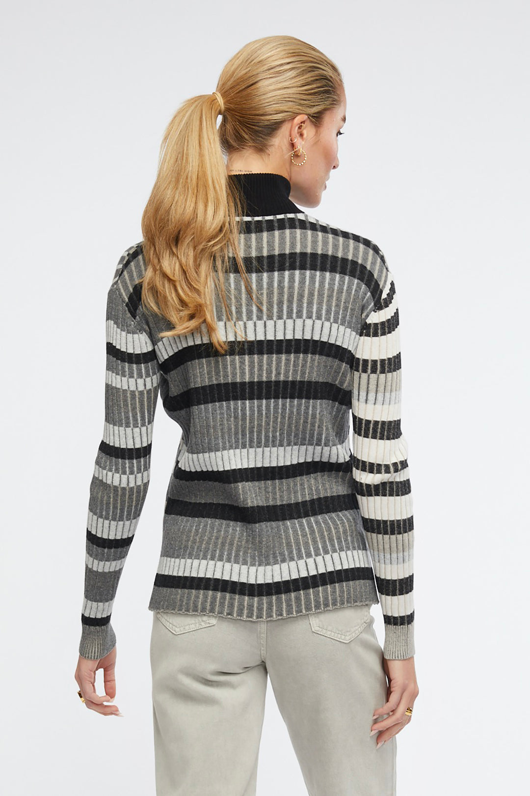 multi stripe front jumper from Zaket & Plover back view