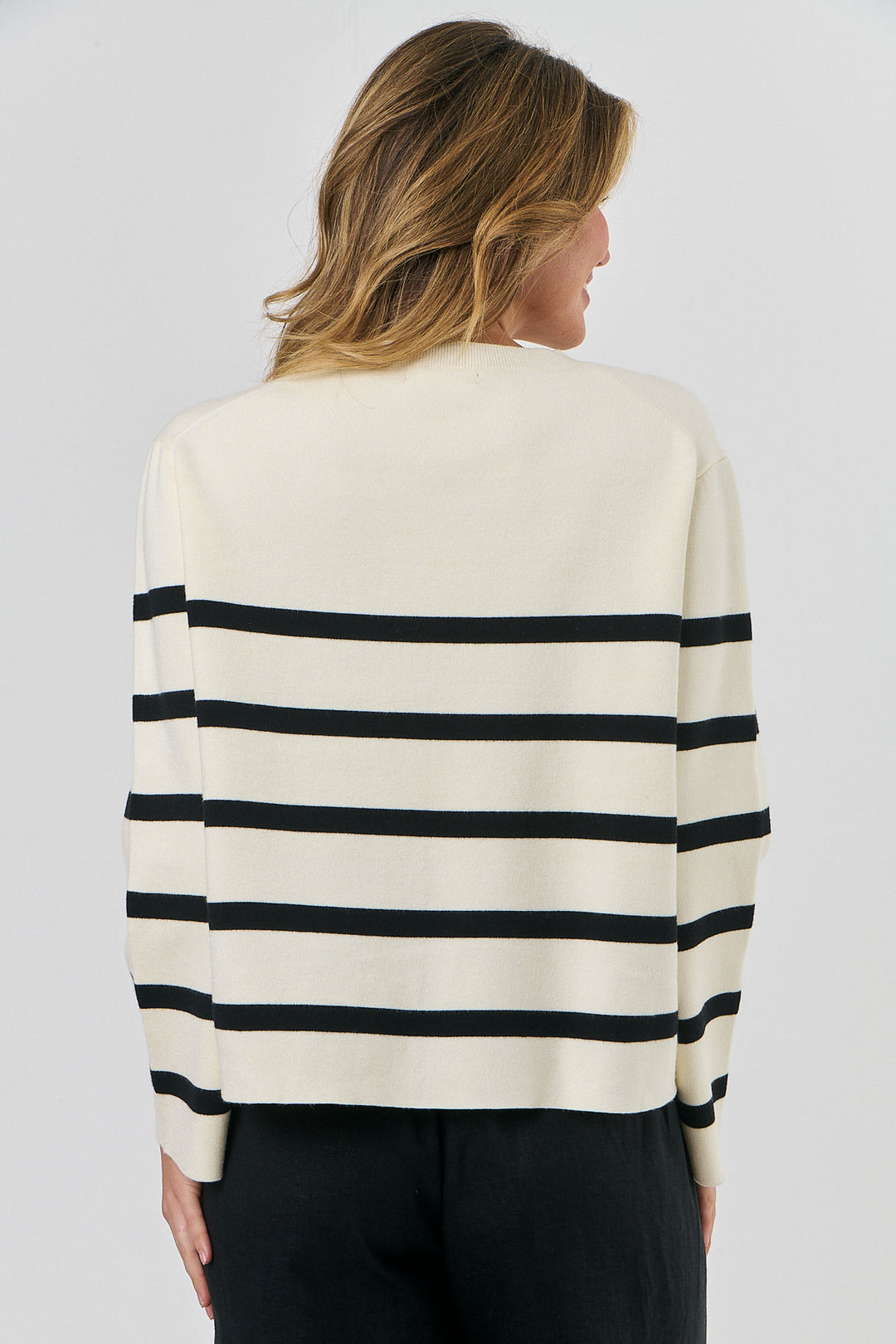 Naomi Striped Knit - Ecru - OJ56