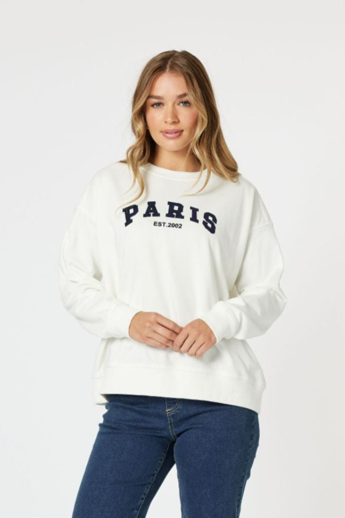 Paris Sweatshirt - White - TZ8