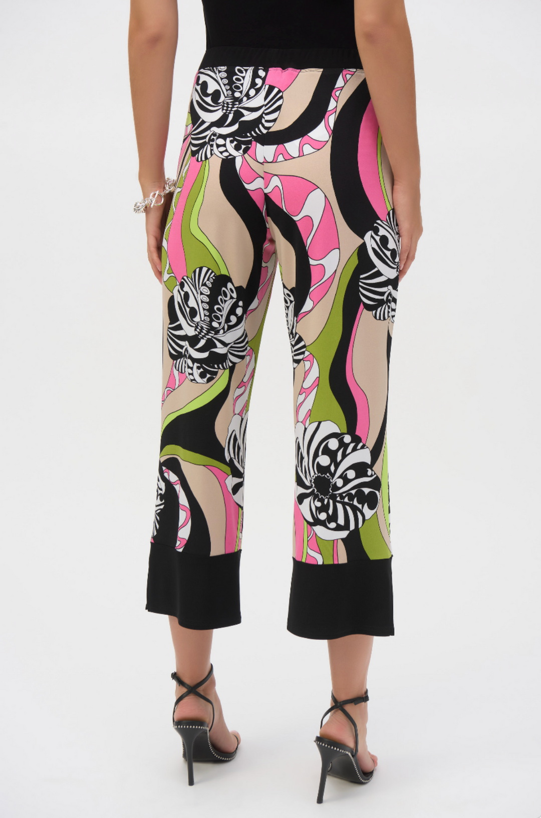 Retro Print Crop Pant - Black/Multi - JR59