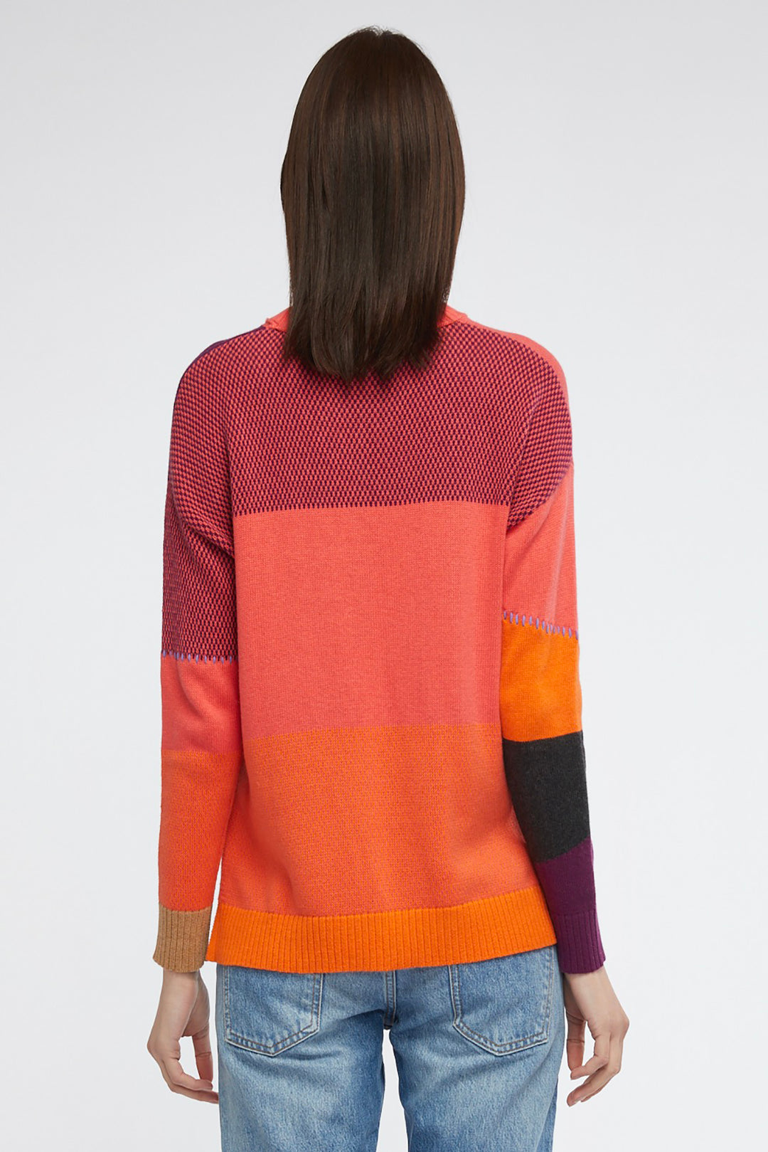 patchwork jumper in dubarry by Zaket & Plover back view
