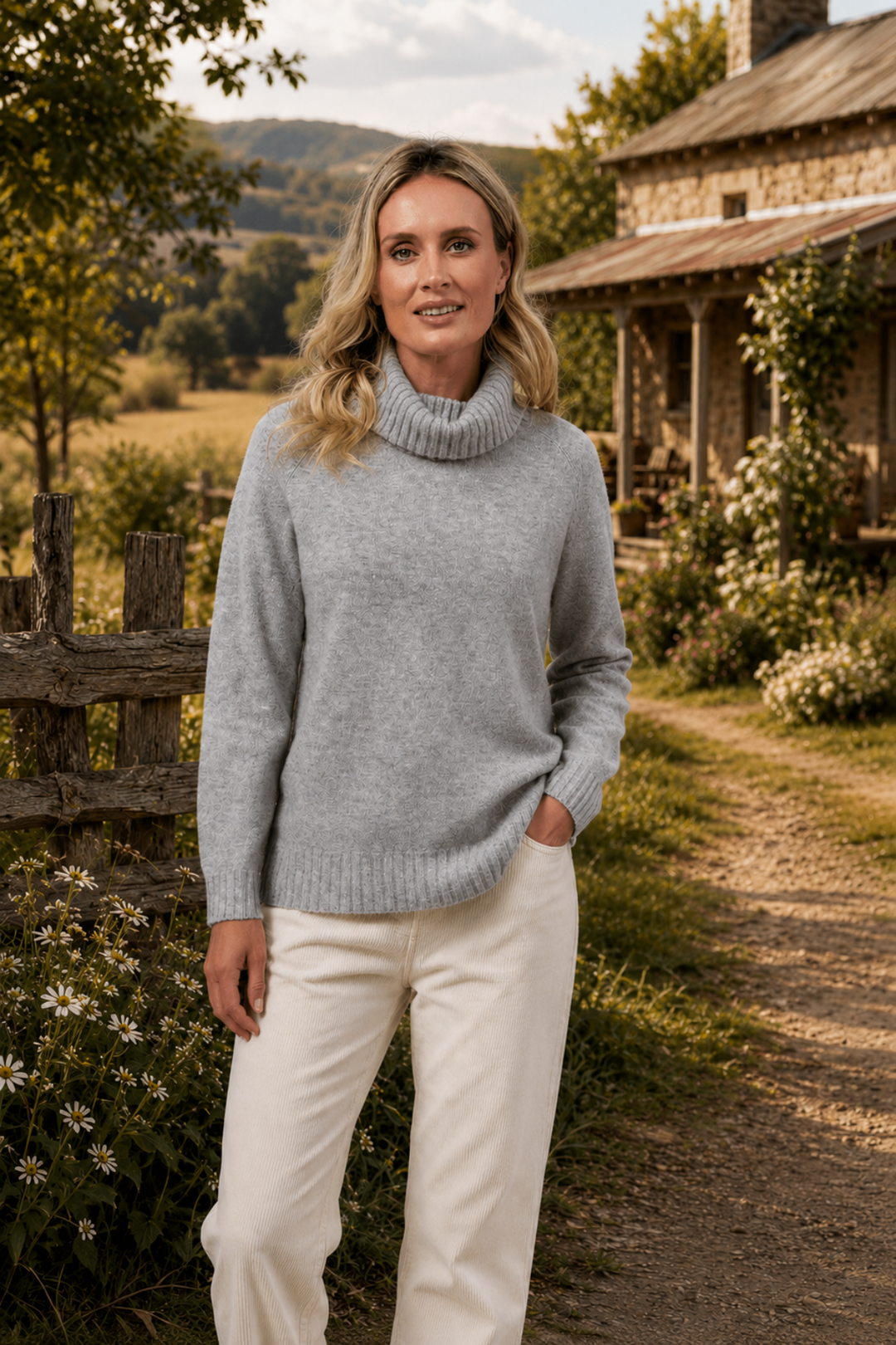 Roll Neck Knit  - Silver - SS27