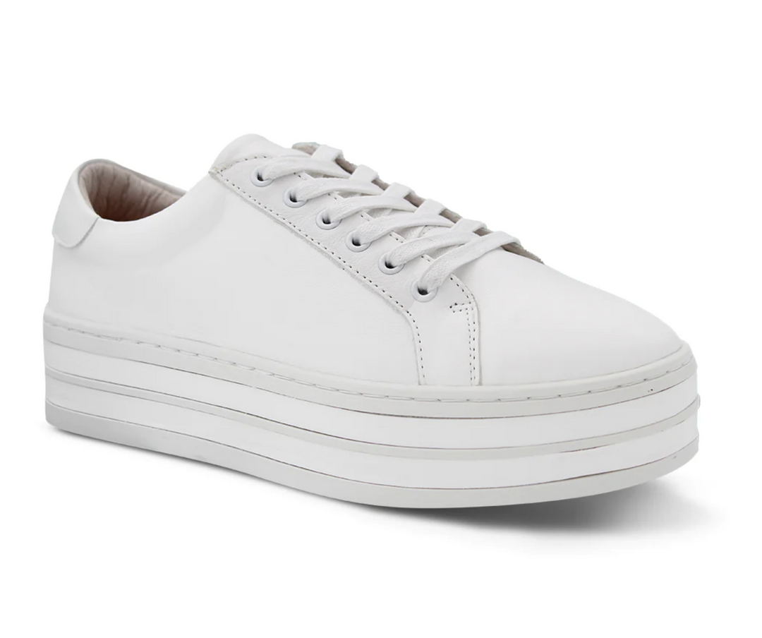 White soul shoes platform with white leather top. Womens sneakers from Pizazz Nelson bay dress shop