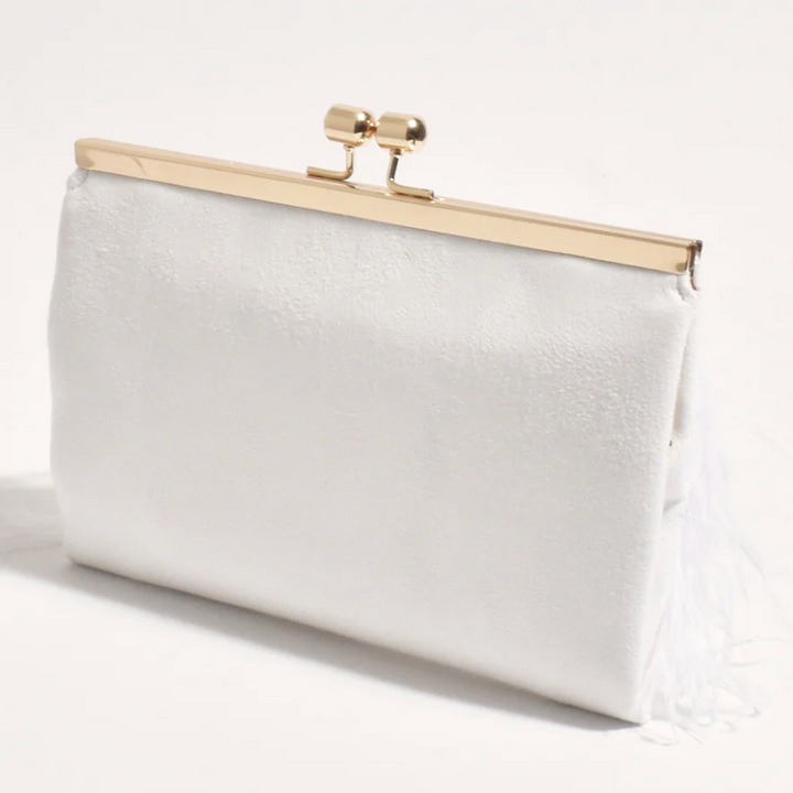 Cher Feather Floaty Clutch - White - AD13