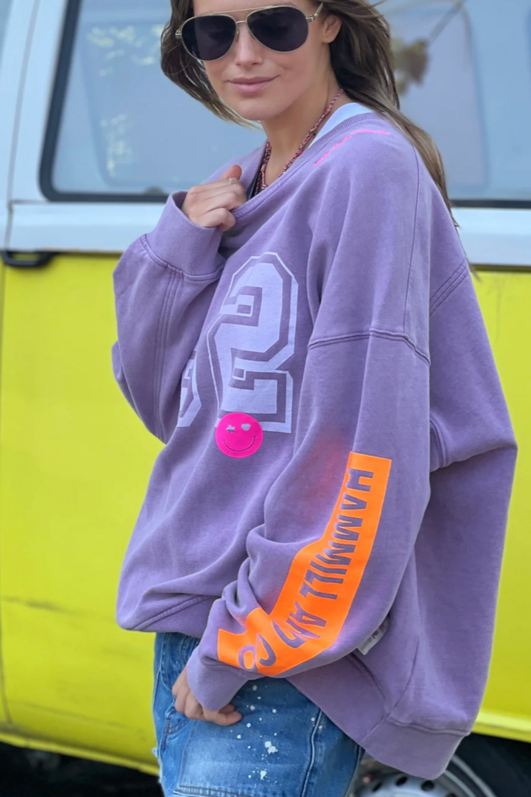 Long Retro Sweat - Washed Mauve - HC5