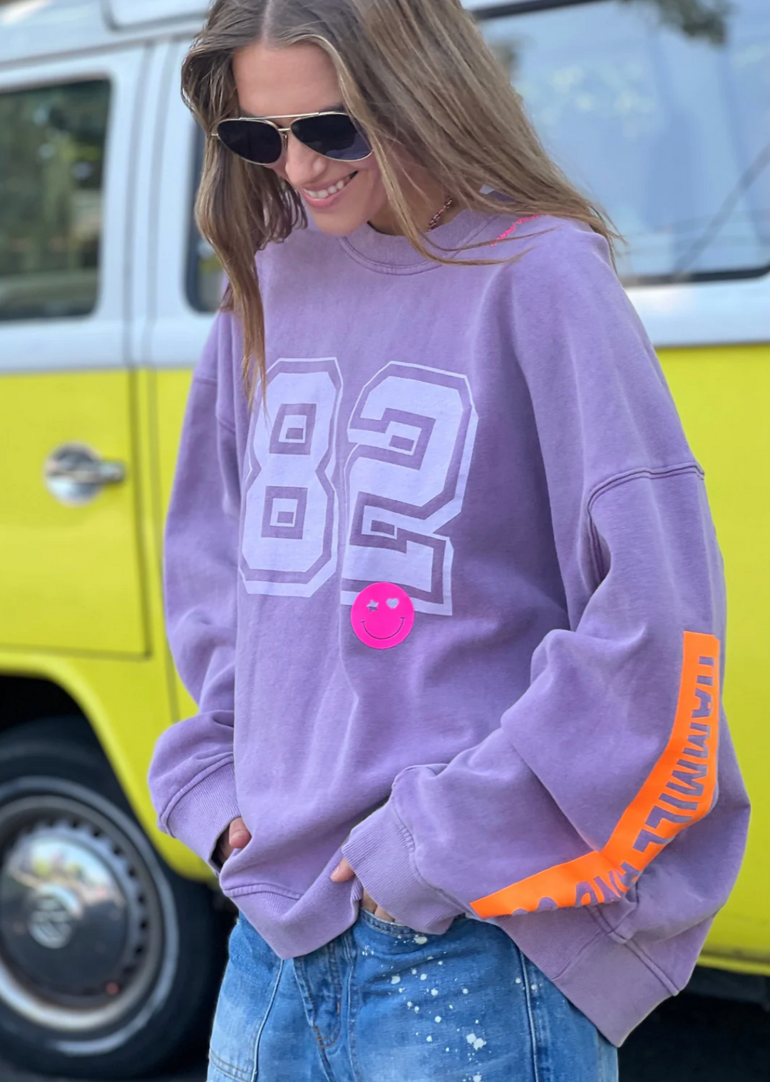 Long Retro Sweat - Washed Mauve - HC5