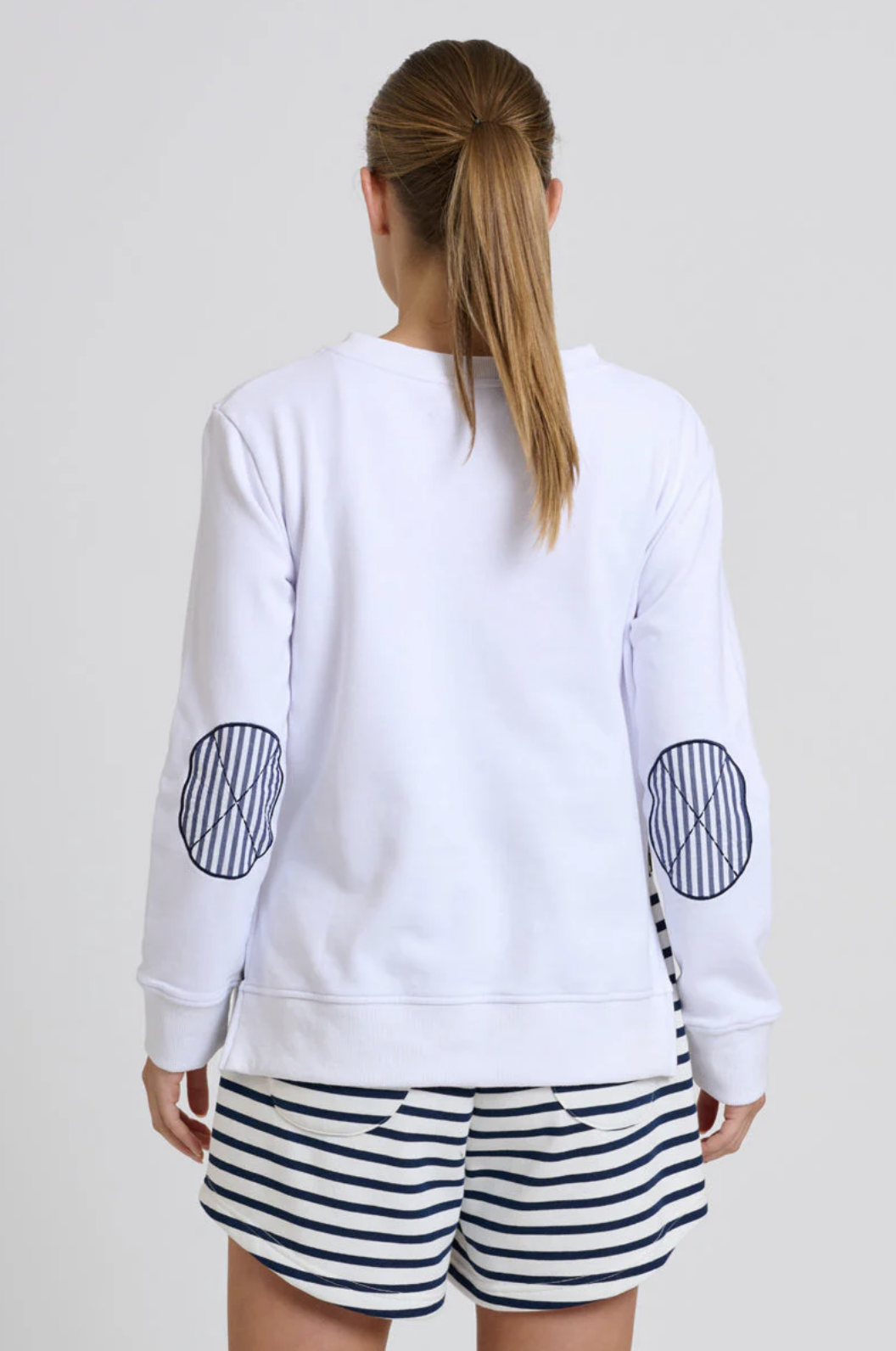 Zip Side Nautical Sweatshirt - White - EST5