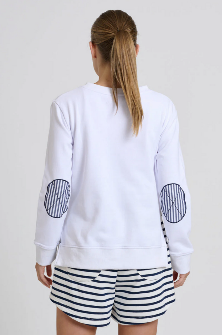 Zip Side Nautical Sweatshirt - White - EST5