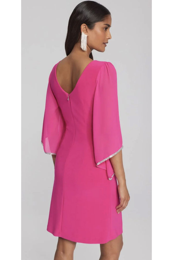 Silky Knit Shift Dress - Shocking Pink - JR26