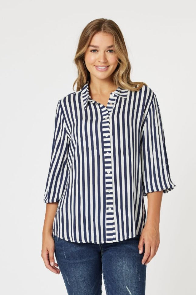 Soho Stripe Shirt - Navy/White - TZ9