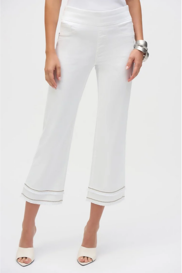 Straight Crop Pull-On Jeans - White - JR47