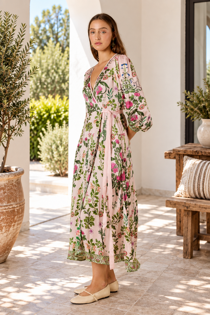 Tatiana Wrap Dress - Pink - RY26