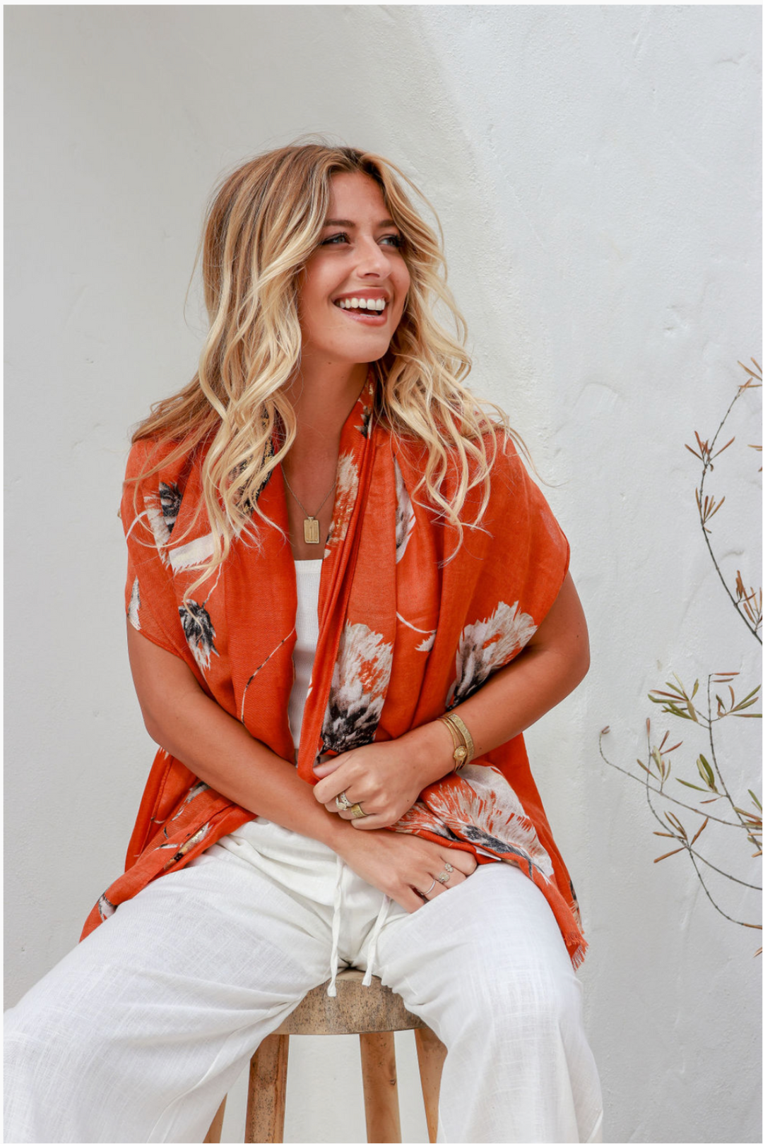 Thistle Scarf  - Terracotta - FR26