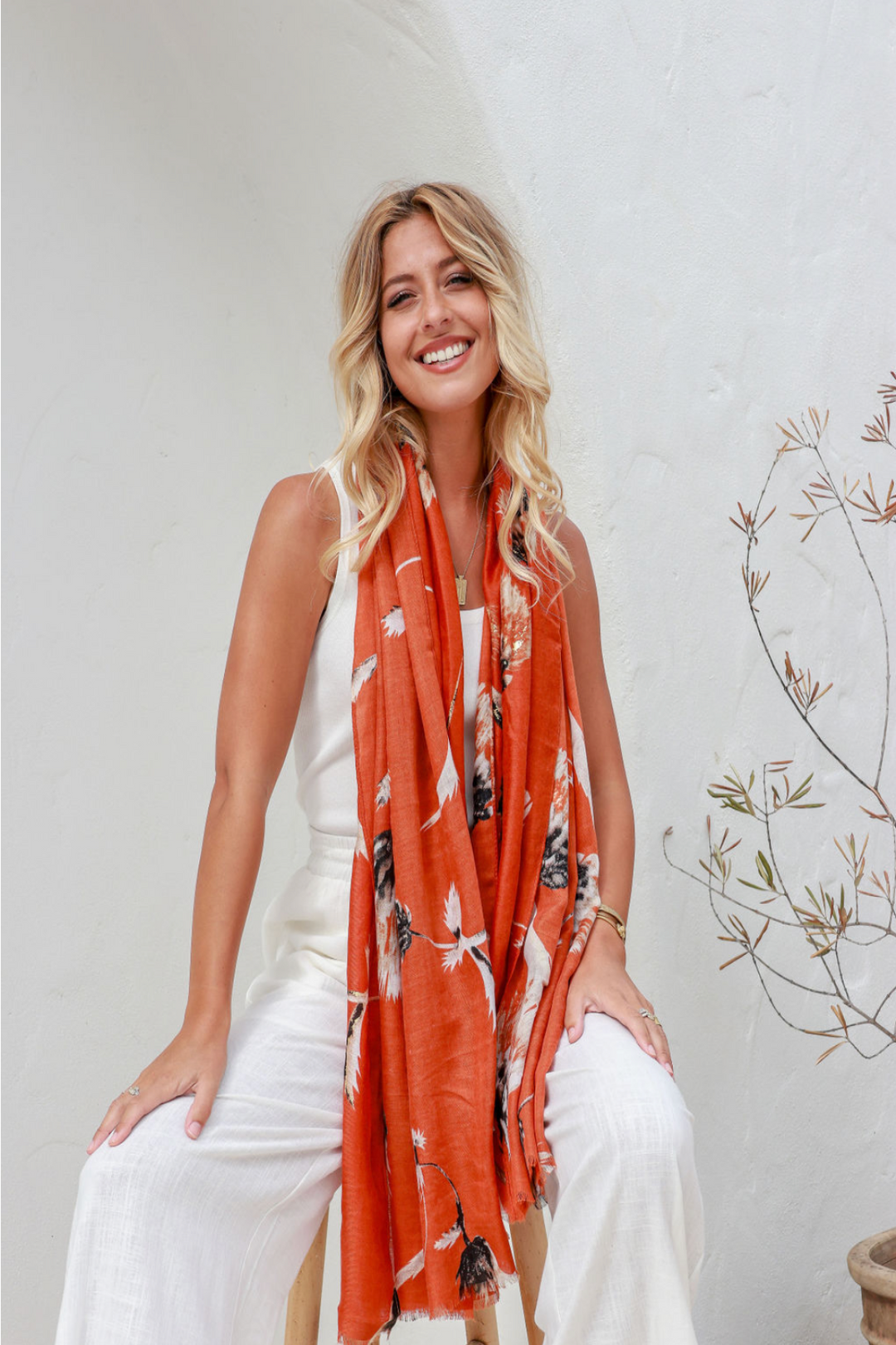 Thistle Scarf  - Terracotta - FR26