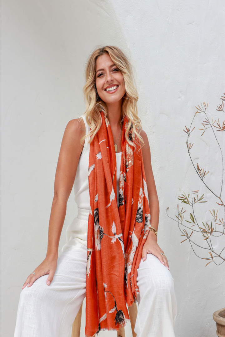 Thistle Scarf  - Terracotta - FR26