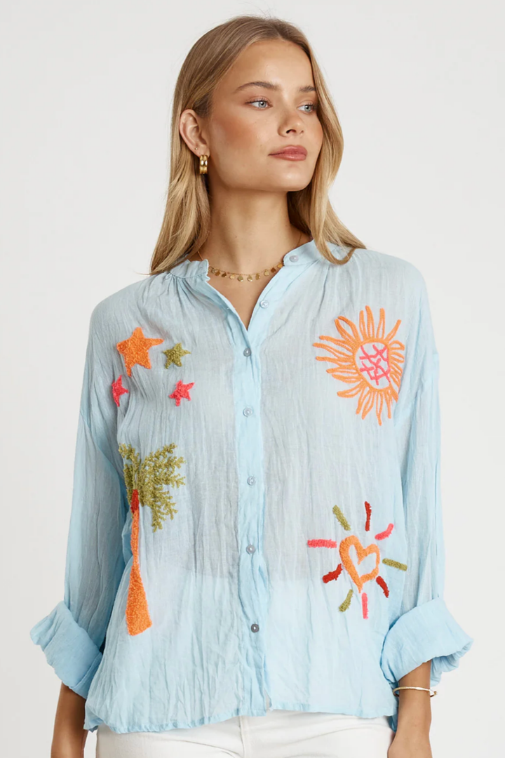 Kenziah Top - Blue -  LL47