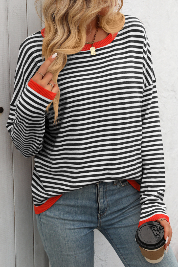 Striped Knit - Black - MF15