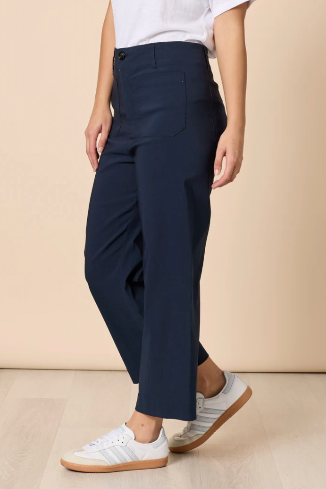 Marine Wide Leg Pants - Navy - TZ44