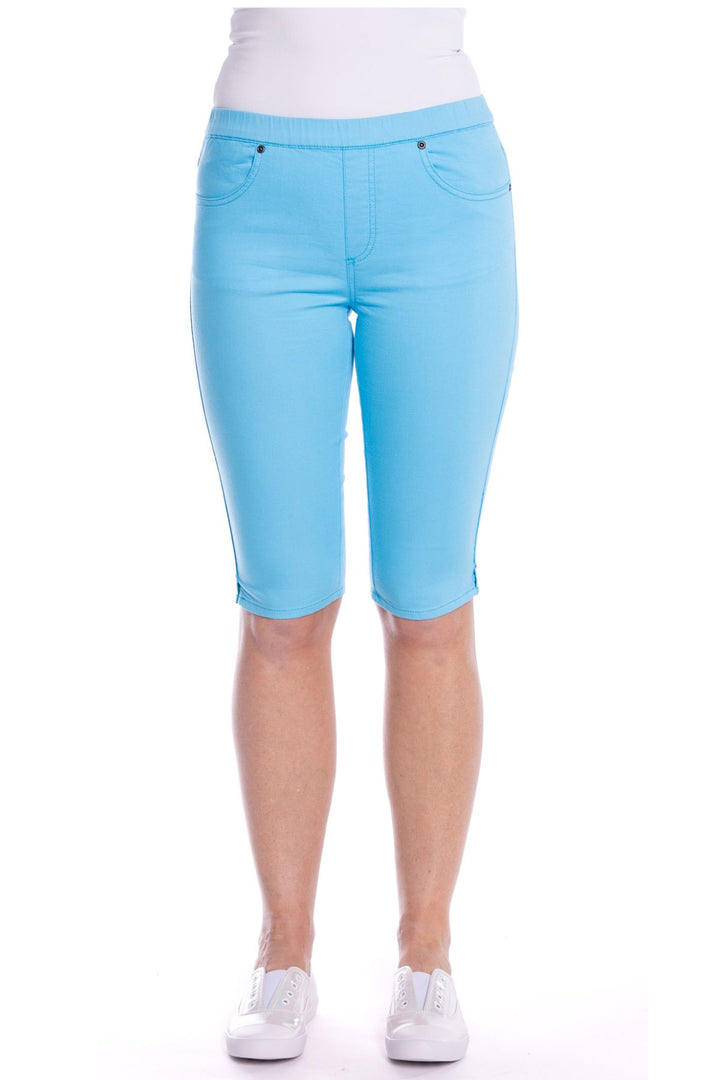 Stretch Pull On Jean Short - Ocean - CL4