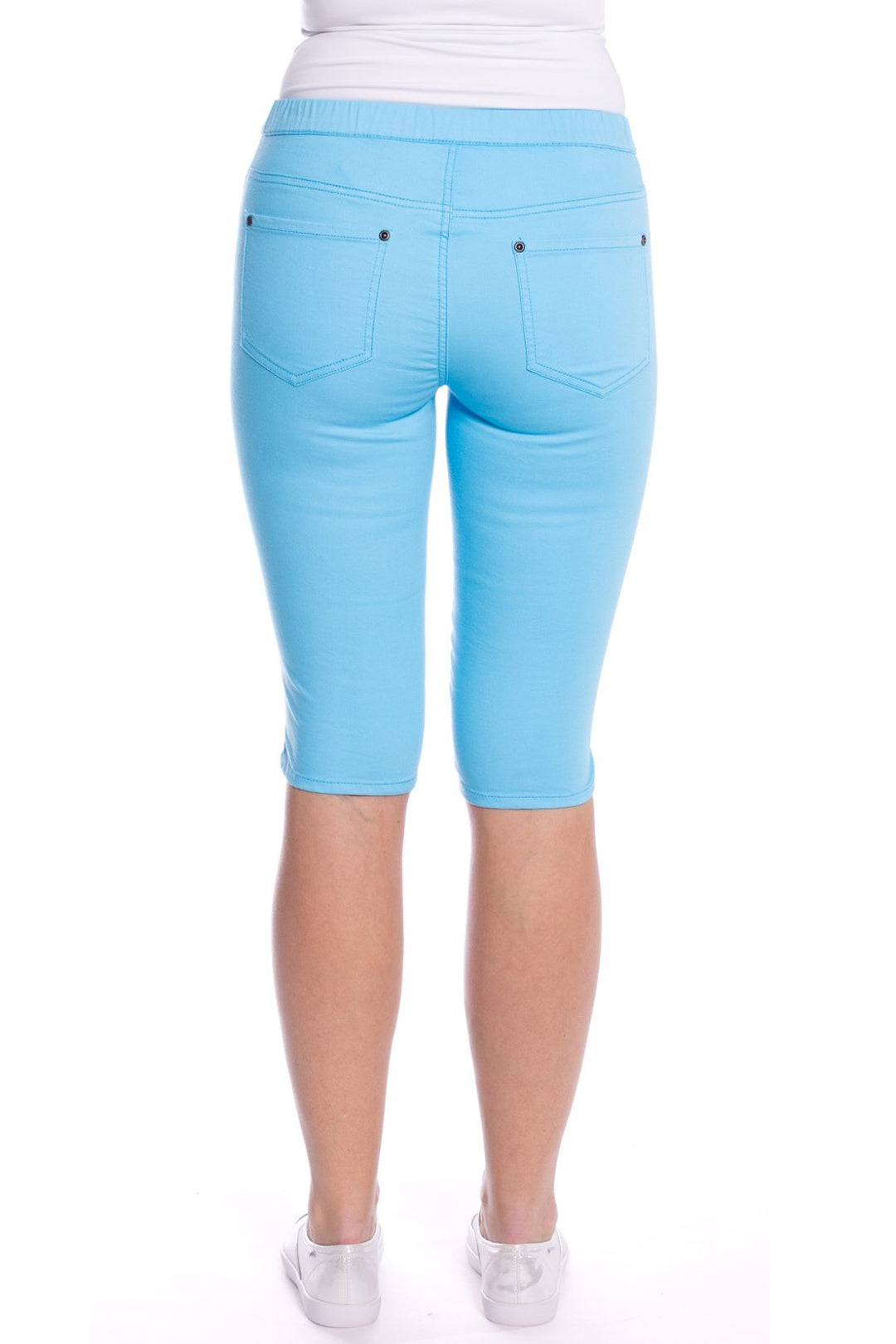 Stretch Pull On Jean Short - Ocean - CL4