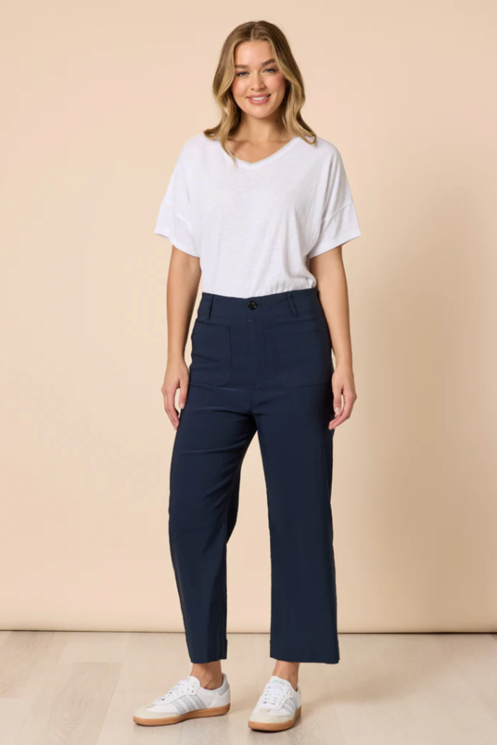 Marine Wide Leg Pants - Navy - TZ44
