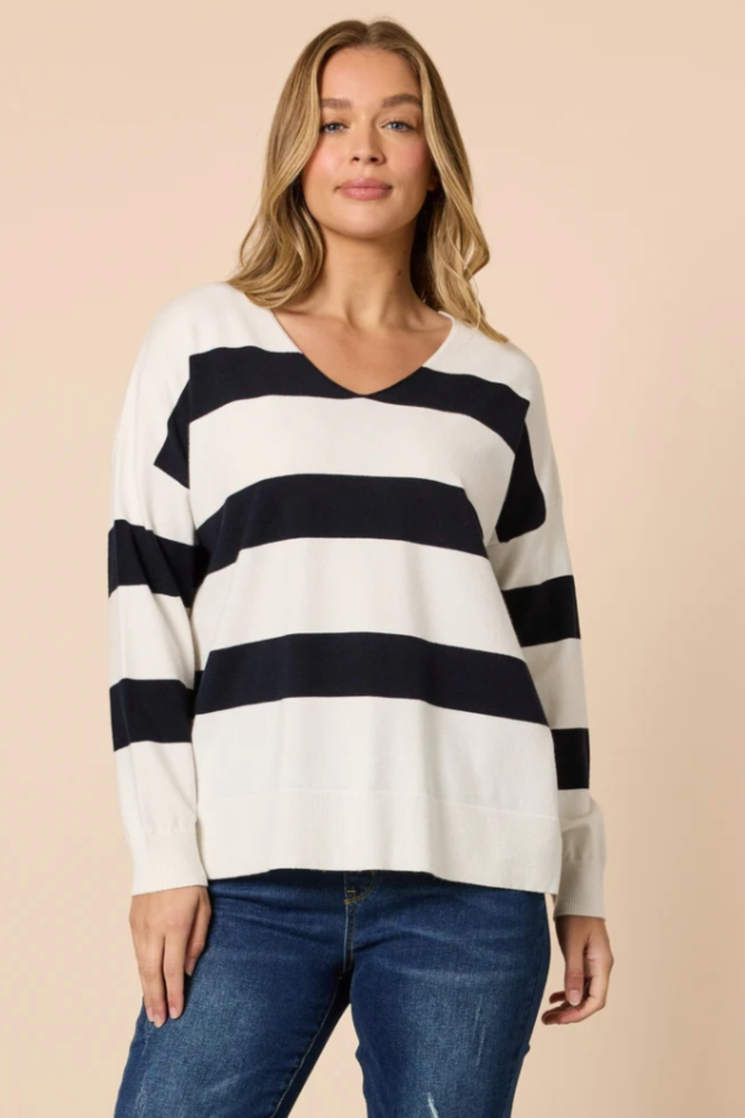 Striped Knit - Navy/Ivory - TZ40
