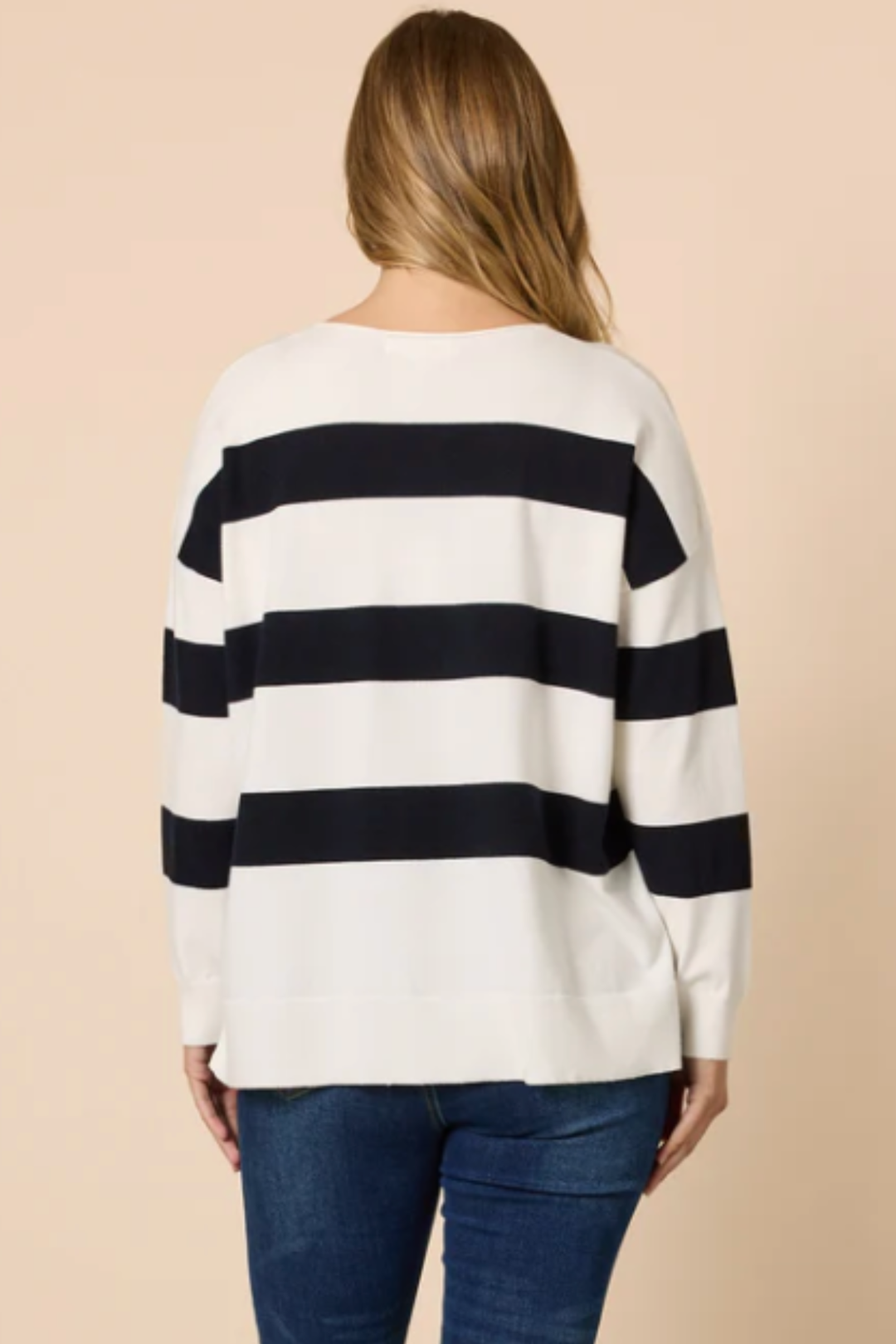 Striped Knit - Navy/Ivory - TZ40
