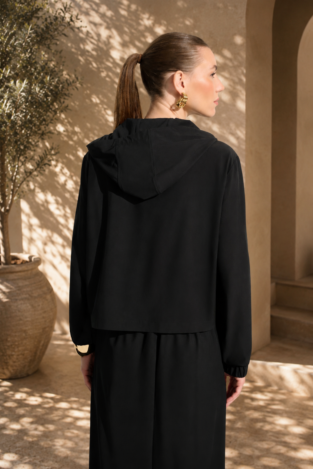 Woven Utility Jacket - Black - JR40