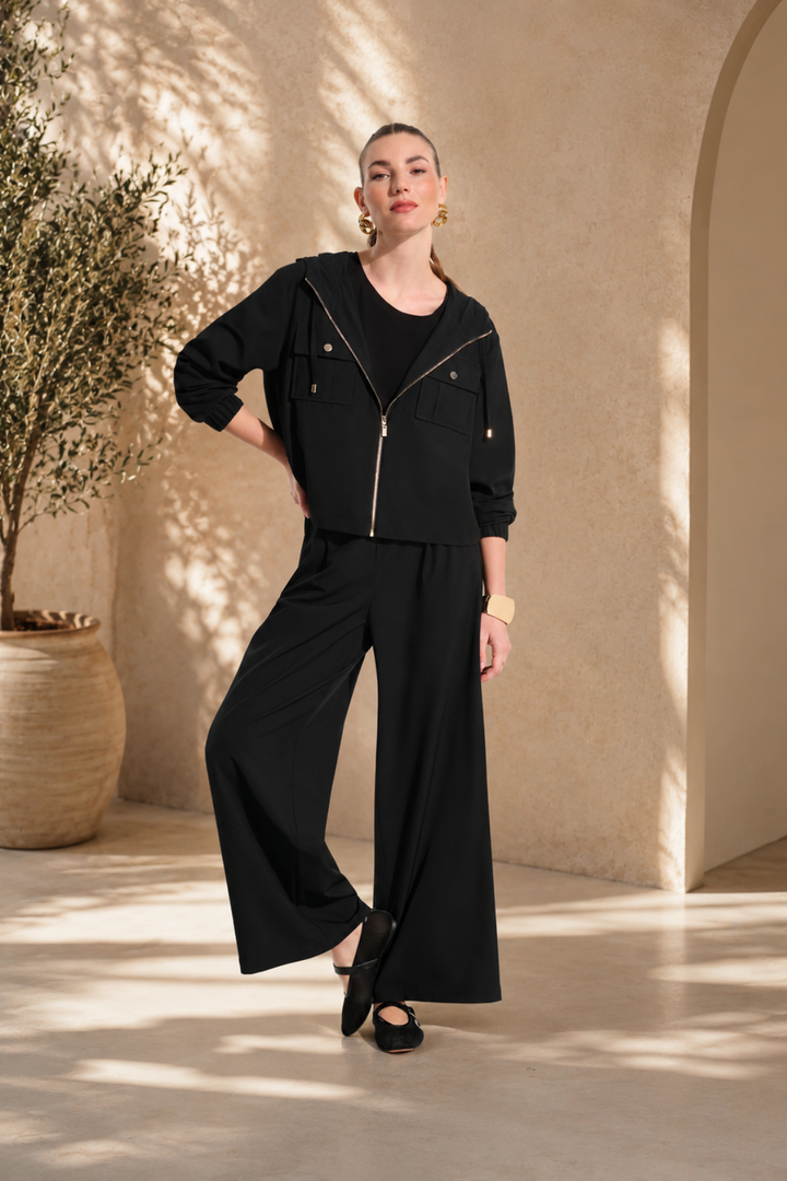 Woven Utility Jacket - Black - JR40