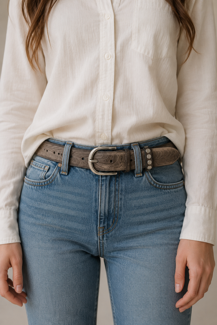 Wakanda Embossed Belt - Taupe - BB8