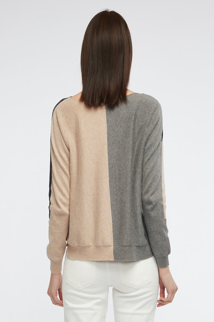 Eclectic Intarsia Jumper in cloud by Zacket & Plover back view