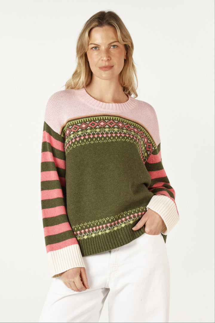 Fairisle Jumper - Olive - ZP1