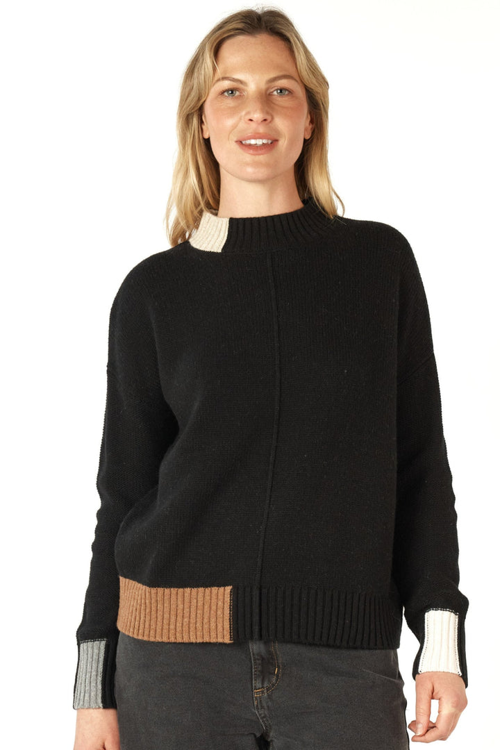 Colour Block Jumper - Black - ZP2