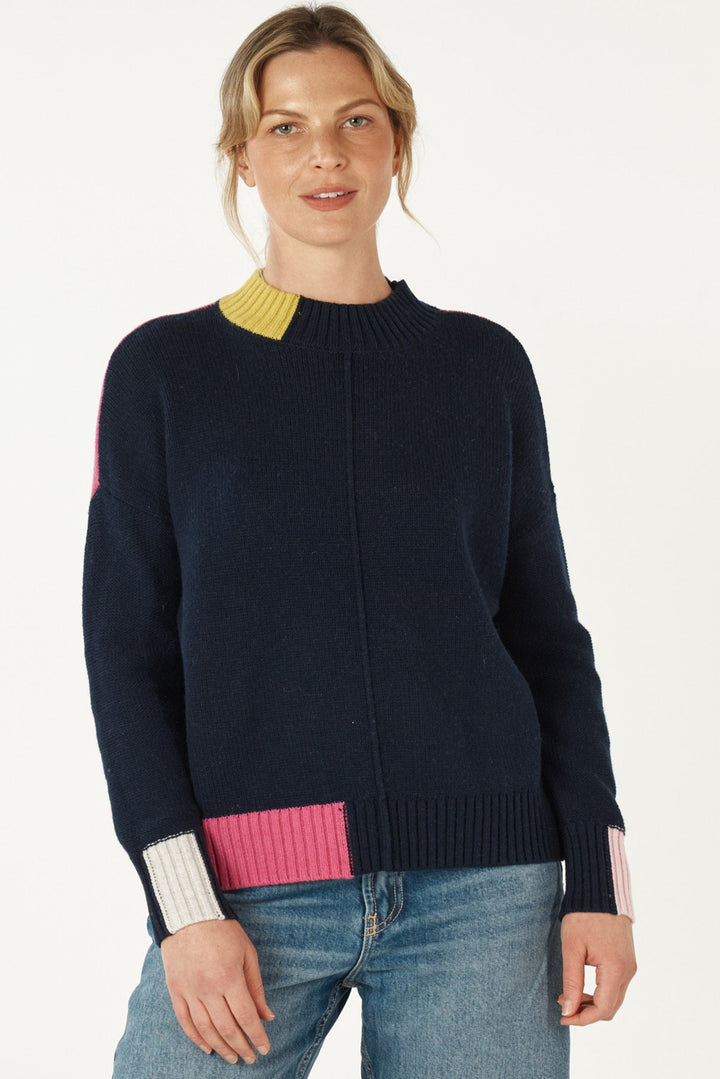 Colour Block Jumper - Navy - ZP2