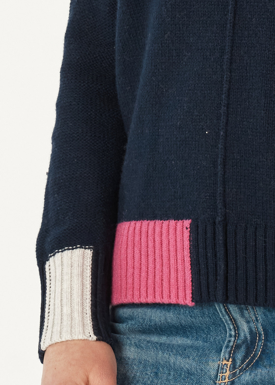 Colour Block Jumper - Navy - ZP2