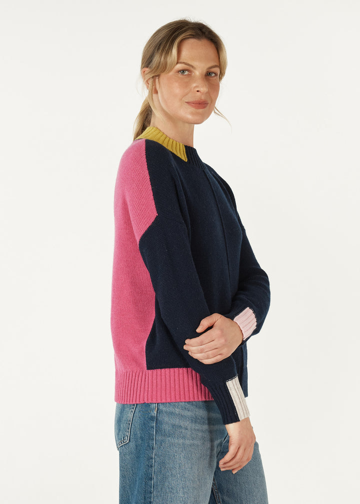 Colour Block Jumper - Navy - ZP2