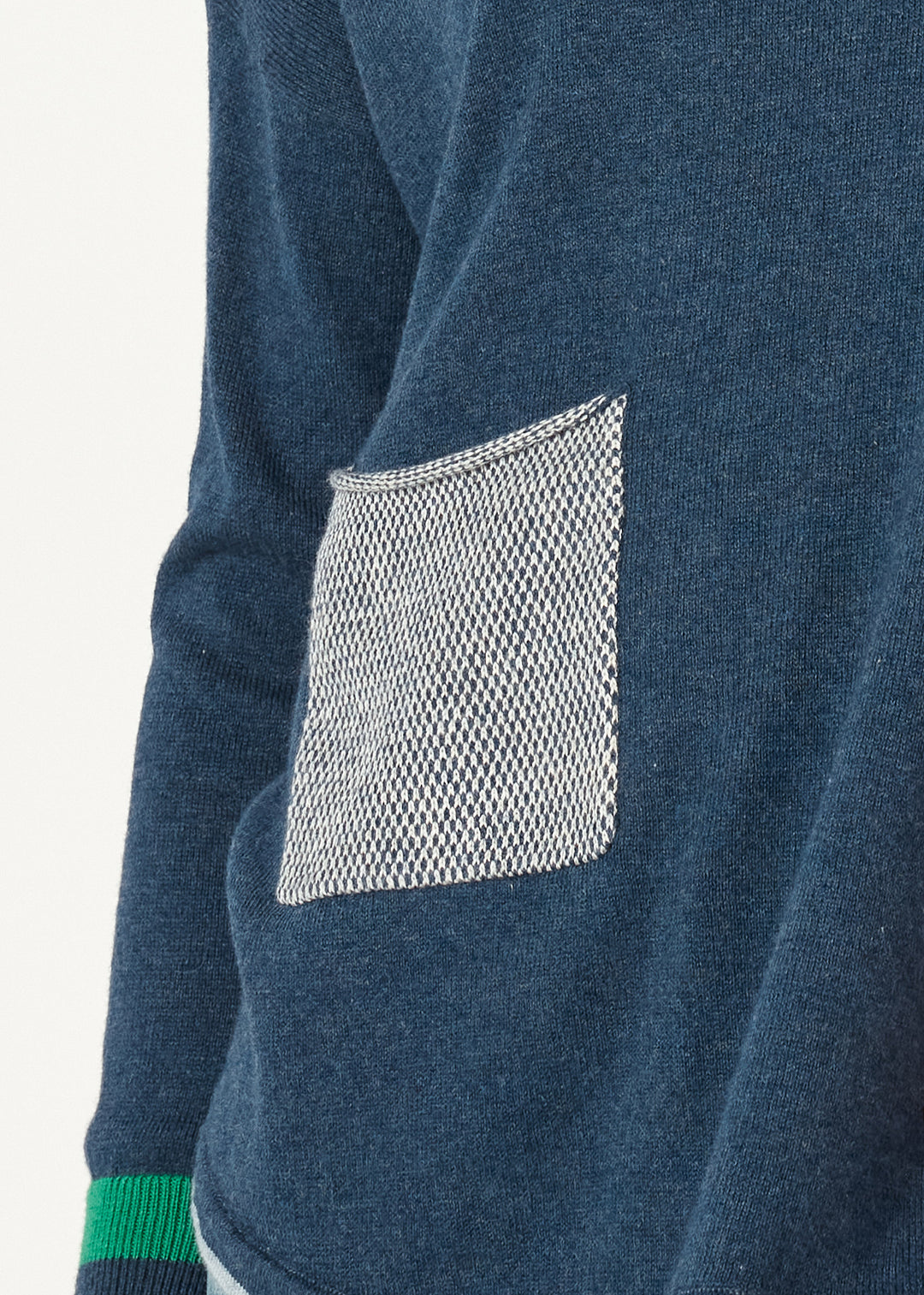 Birdseye Trim Jumper - Denim - ZP7