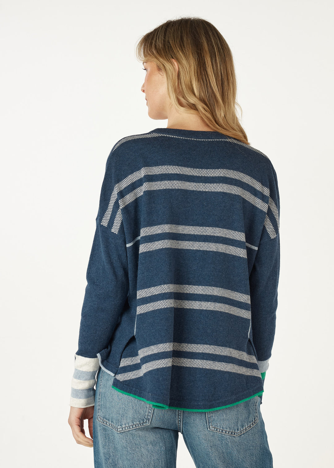 Birdseye Trim Jumper - Denim - ZP7