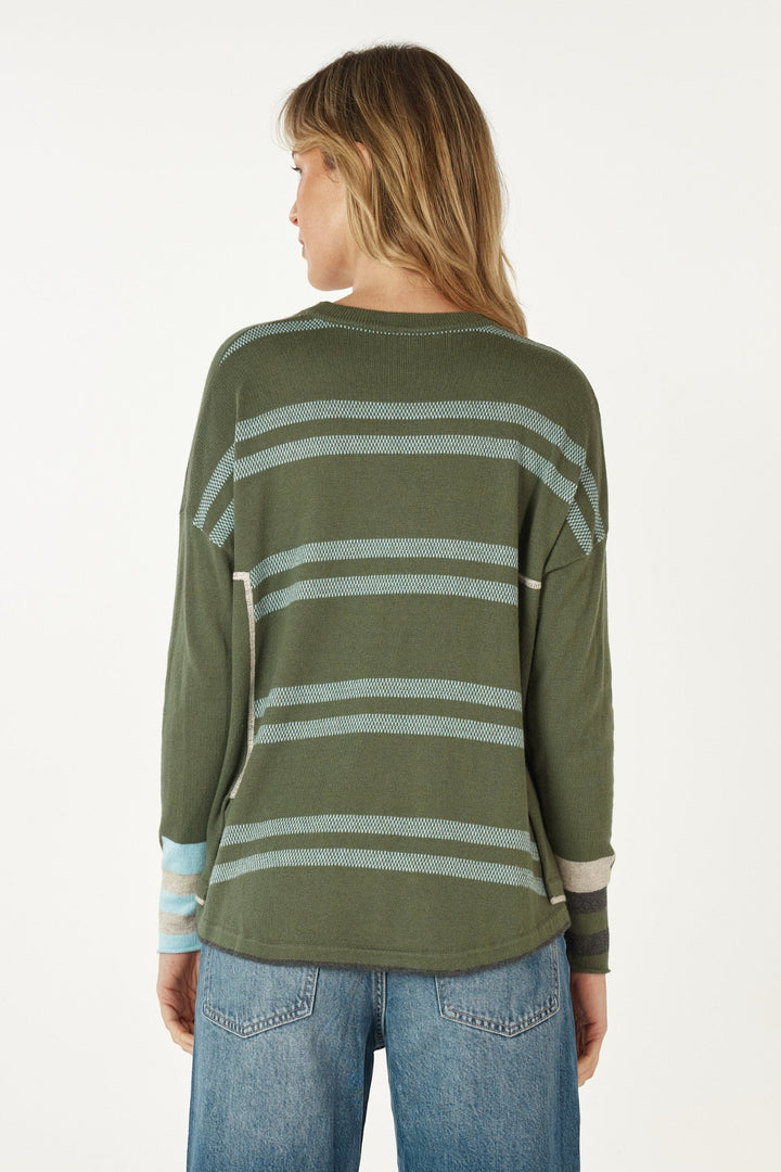 Birdseye Trim Jumper - Olive - ZP7