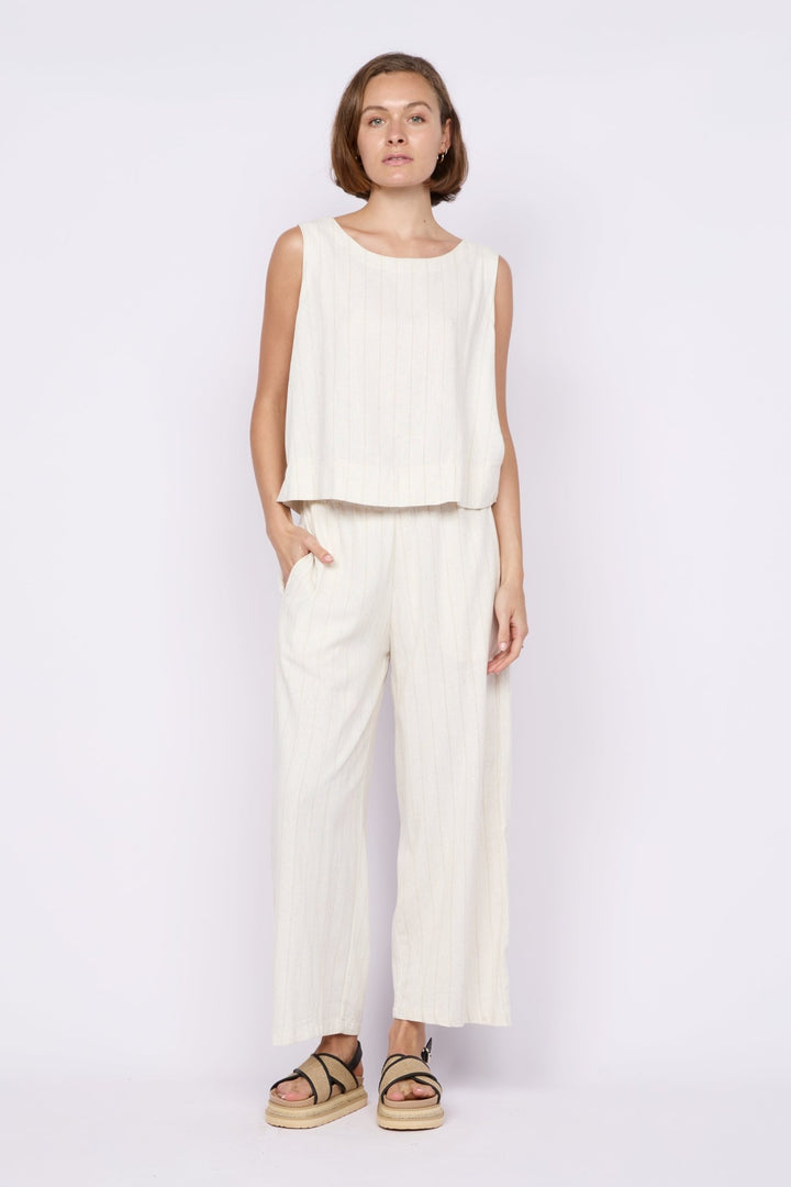 Aleesha Tank - Natural Stripe - CB26 - Pizazz BoutiqueCarbon The Label