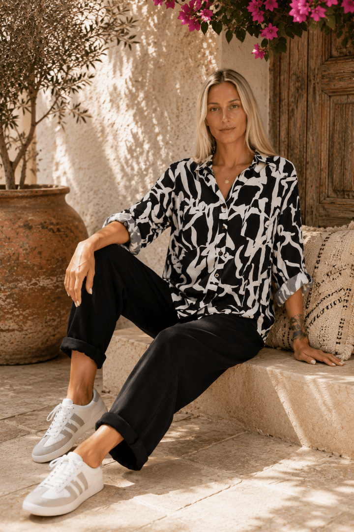 Alex Shirt - Black/White - CB92 - Pizazz BoutiqueCarbon The Label