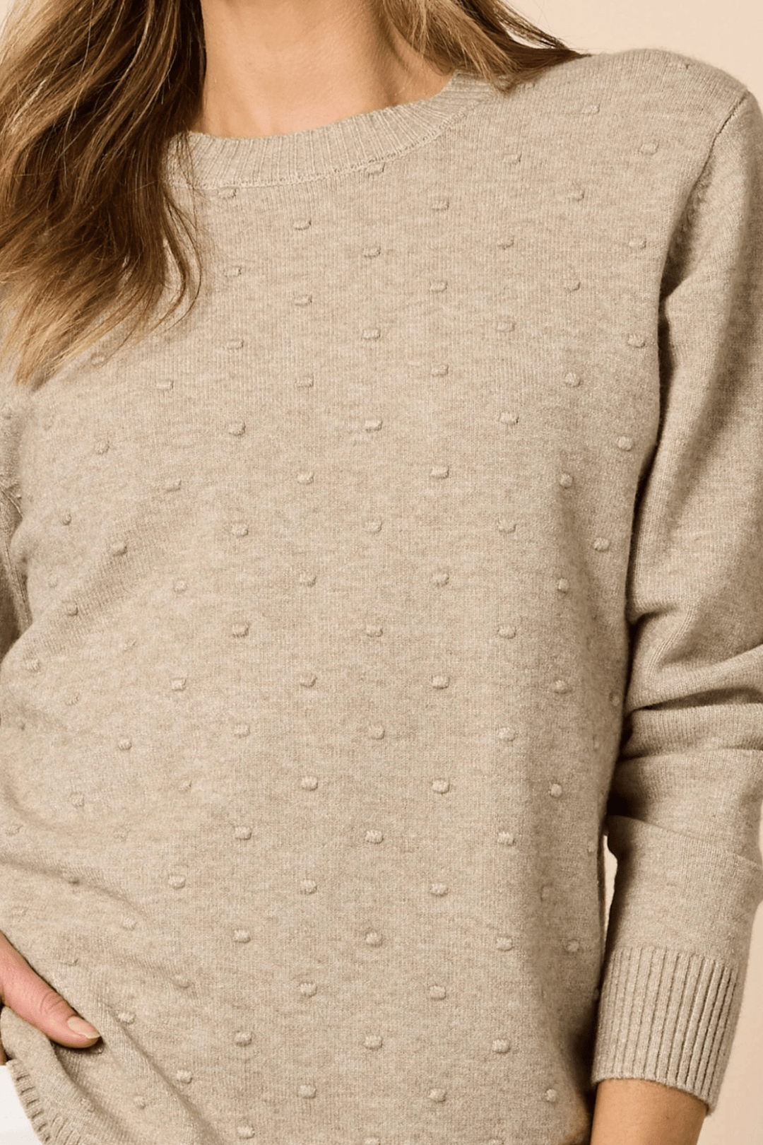 Alpine Spot Knit - Latte - TZ52 - Pizazz BoutiqueThreadz