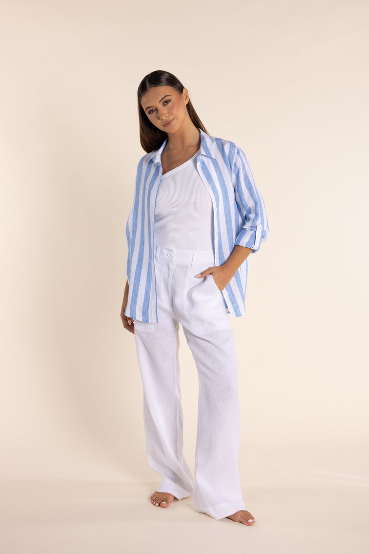 Amara Linen Shirt - Periwinkle - TT35