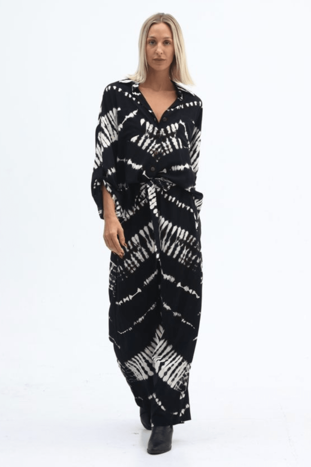 Amaya L/S Shirt - Black/Cream Ombre - CB69 - Pizazz BoutiqueCarbon The Label