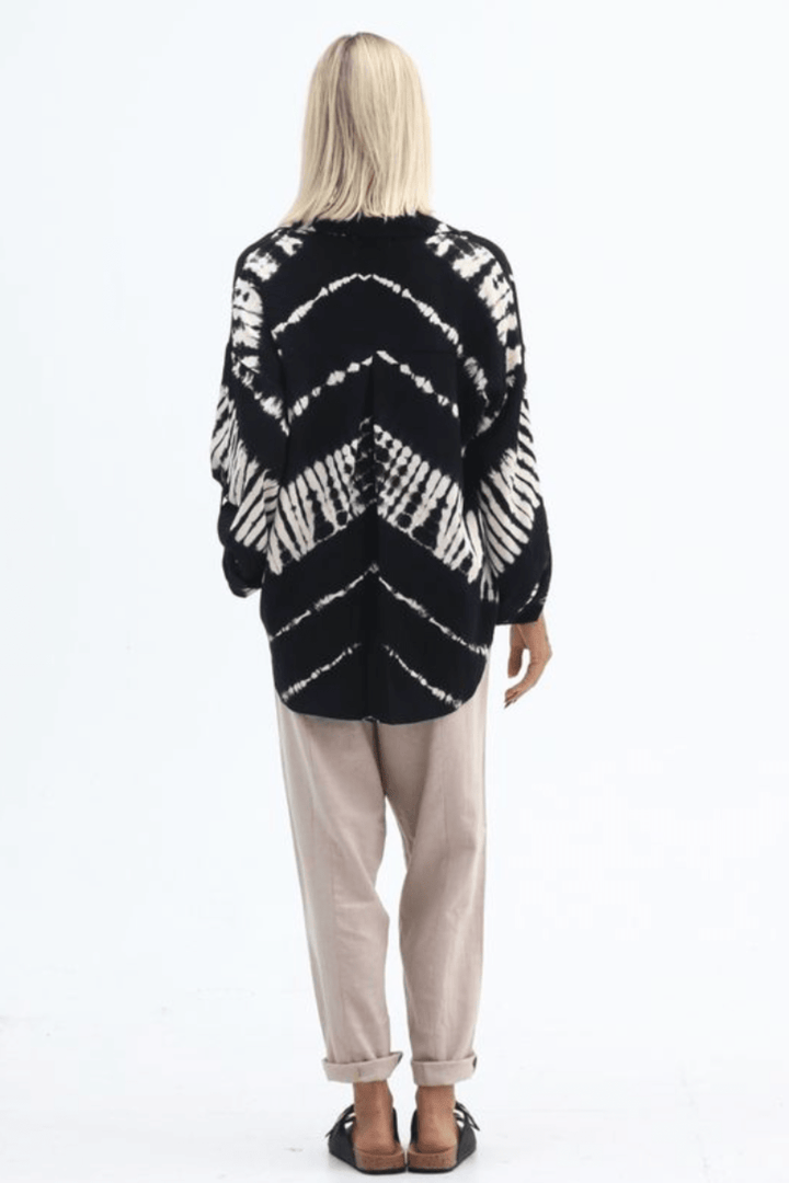 Amaya L/S Shirt - Black/Cream Ombre - CB69 - Pizazz BoutiqueCarbon The Label