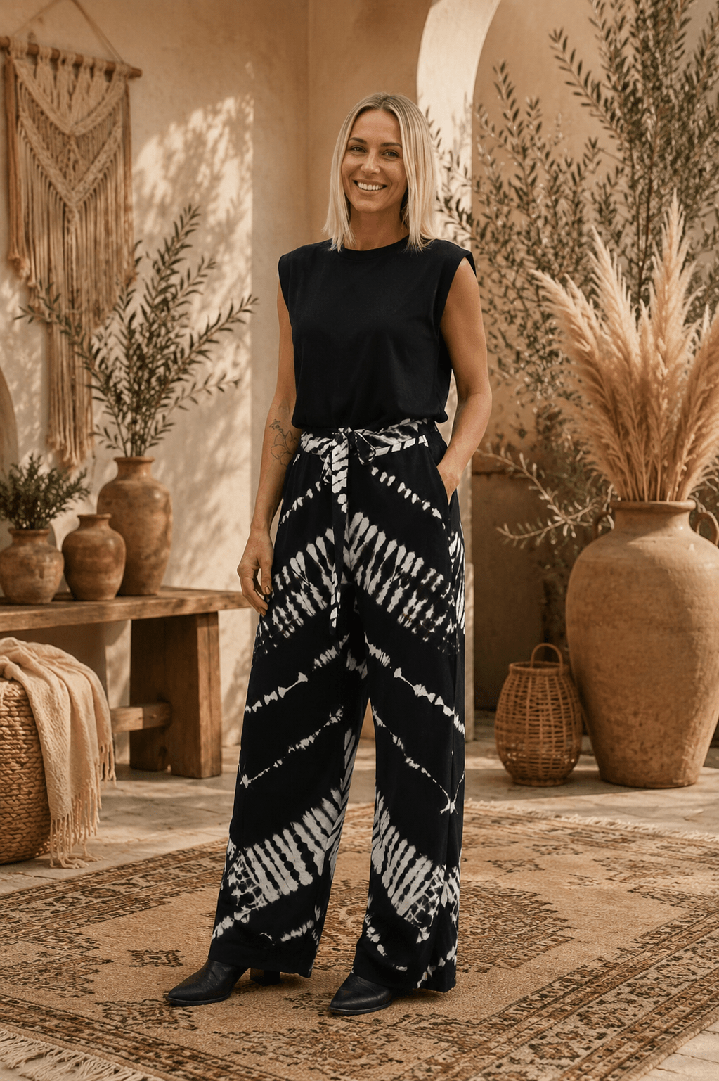 Amaya Pant - Black/Cream Ombre - CB68 - Pizazz BoutiqueCarbon The Label